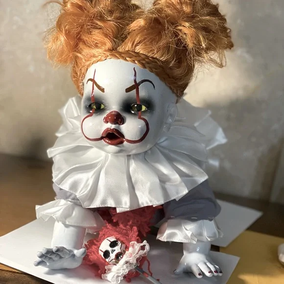 Halloween Pennywise Inspired Doll W/Costume Rattler Georgie Scary/Freak Signed! - Picture 6 of 7